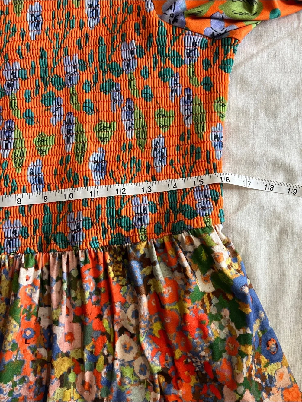 Hutch Orange Floral Maxi Dress with Blue & Green Accents - Picture 10 of 10